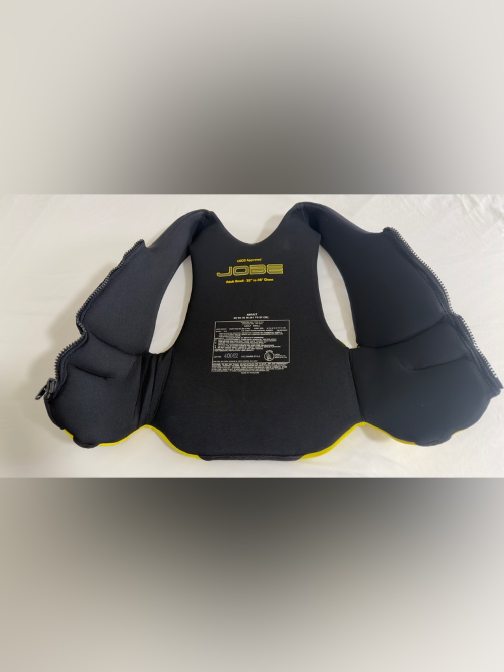 Men's Black and Yellow Neoprene Life Vest - Picture 4 of 6